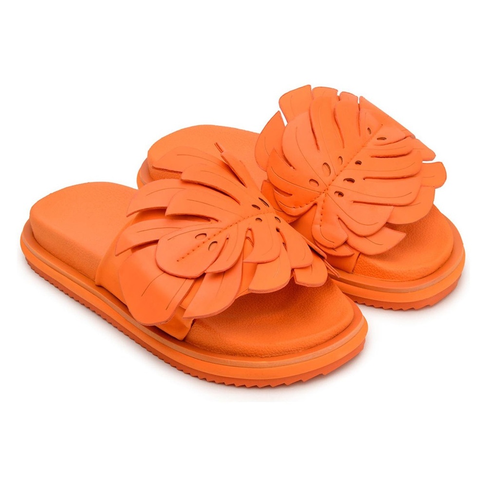 FARM RIO Monstera Slides - sz 7 - Orange